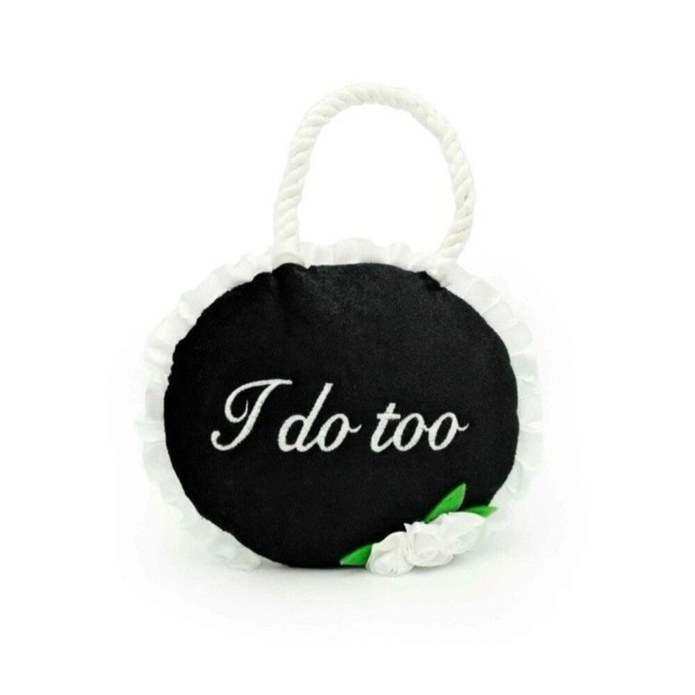 Zippy Paws Squeakie Plush Squeaker Dog Toy 'I do too' Wedding Sign